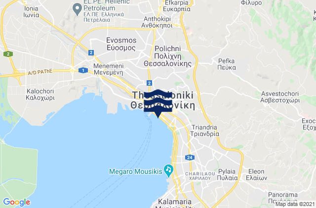Sykiés, Greeceの潮見表地図