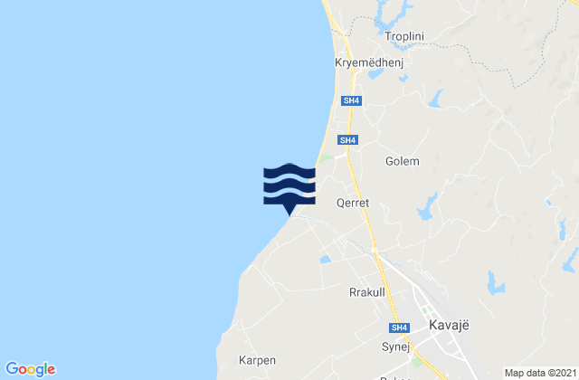 Synej, Albaniaの潮見表地図
