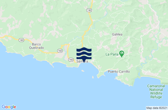 Sámara, Costa Ricaの潮見表地図