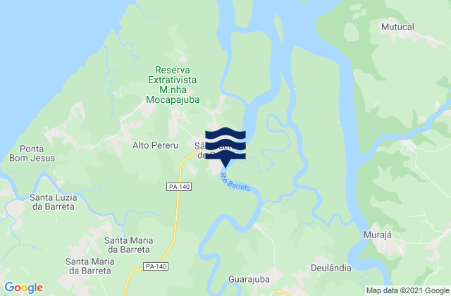 São Caetano de Odivelas, Brazilの潮見表地図