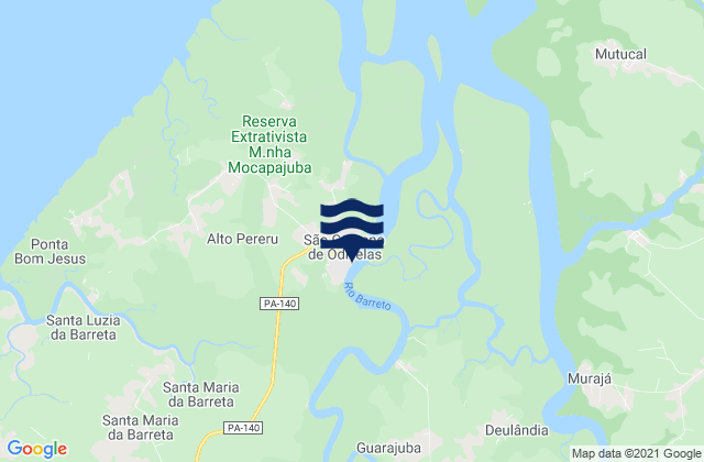 São Caetano de Odivelas, Brazilの潮見表地図