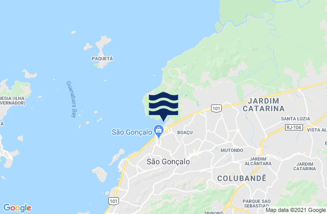 São Gonçalo, Brazilの潮見表地図