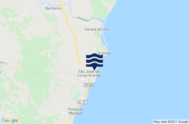 São José da Coroa Grande, Brazilの潮見表地図
