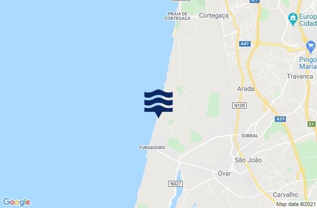 São João, Portugalの潮見表地図