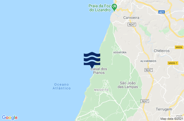 São João das Lampas, Portugalの潮見表地図