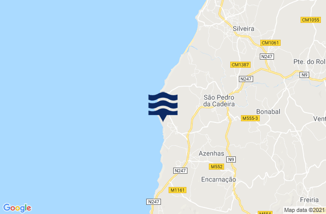 São Pedro da Cadeira, Portugalの潮見表地図