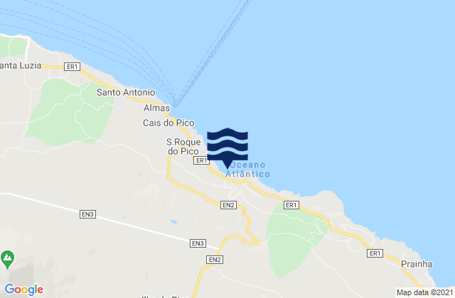 São Roque do Pico, Portugalの潮見表地図