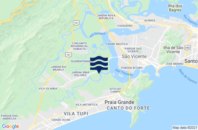 São Vicente, Brazilの潮見表地図