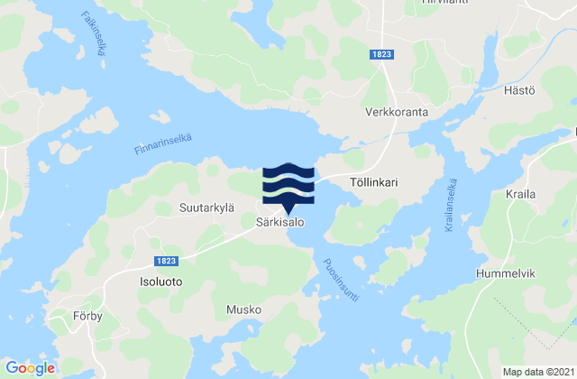 Särkisalo, Finlandの潮見表地図