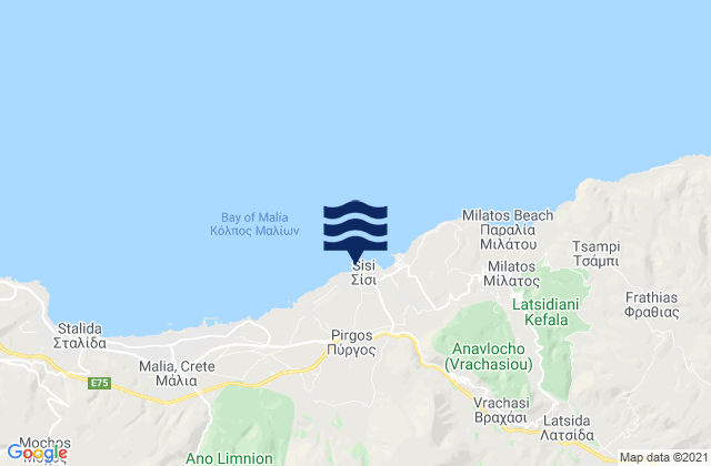Sísion, Greeceの潮見表地図