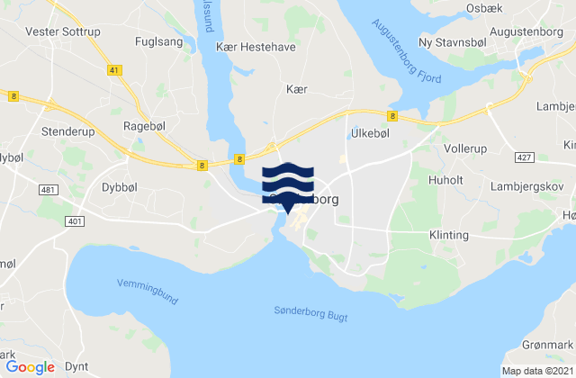 Sønderborg, Denmarkの潮見表地図