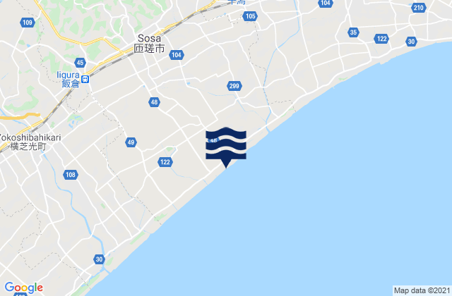 Sōsa-shi, Japanの潮見表地図