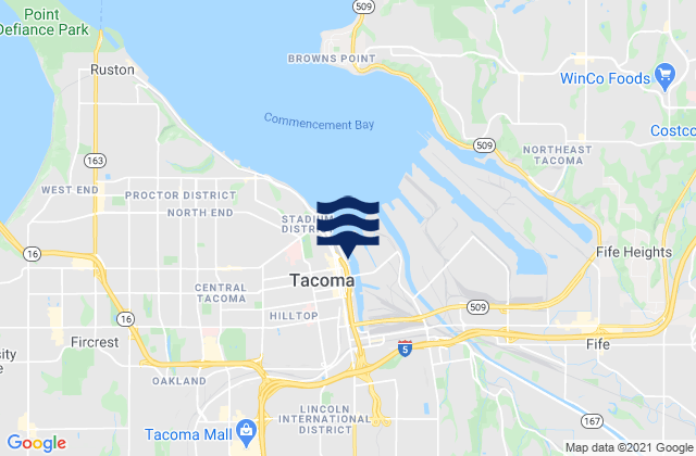 Tacoma, United Statesの潮見表地図