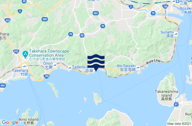Tadanoumi, Japanの潮見表地図