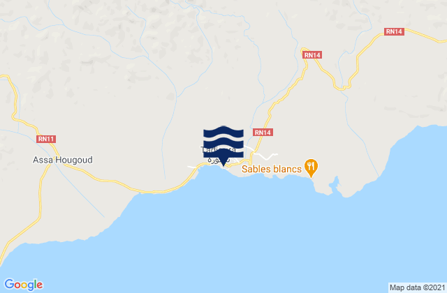 Tadjourah, Djiboutiの潮見表地図