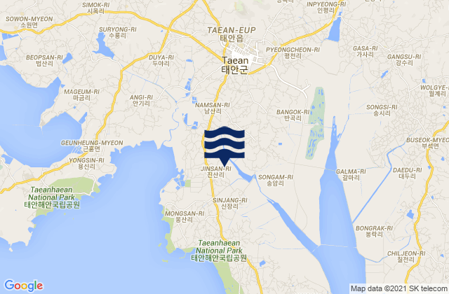 Taean-gun, South Koreaの潮見表地図