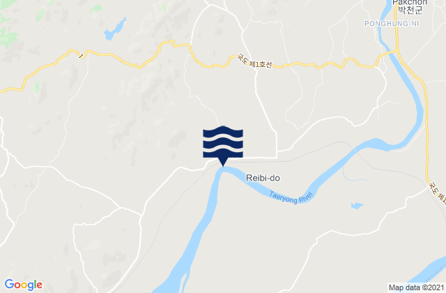 Taech'on, North Koreaの潮見表地図
