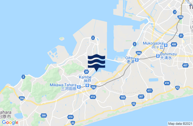 Tahara, Japanの潮見表地図