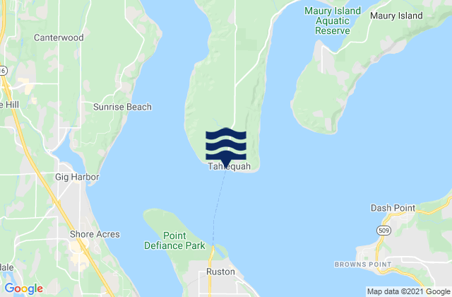 Tahlequah (Vashon Island), United Statesの潮見表地図