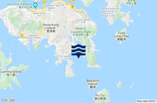 Tai Tam Bay, Hong Kongの潮見表地図