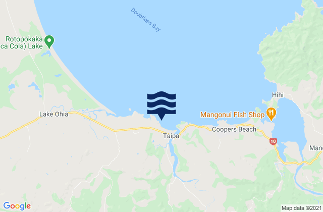 Taipa Beach, New Zealandの潮見表地図