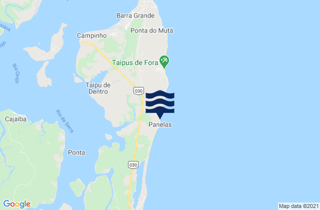 Taipús de fora, Brazilの潮見表地図