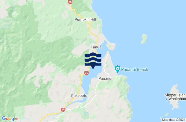 Tairua Harbour, New Zealandの潮見表地図