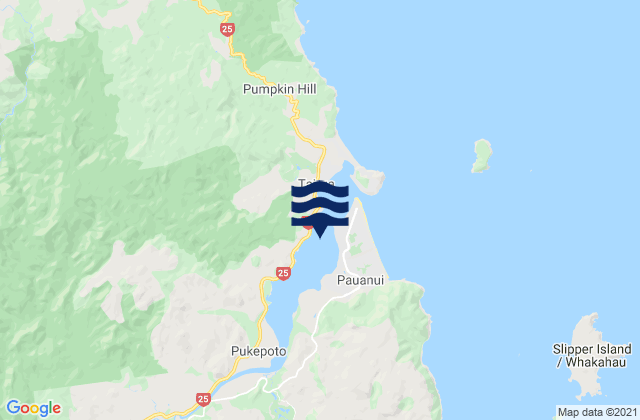 Tairua, New Zealandの潮見表地図