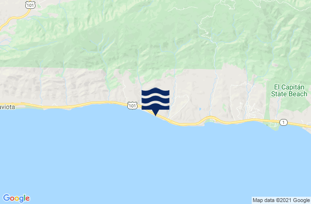 Tajiguas, United Statesの潮見表地図