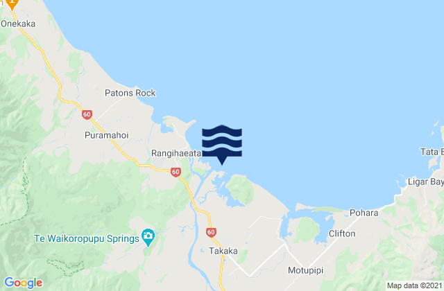 Takaka Golden Bay, New Zealandの潮見表地図