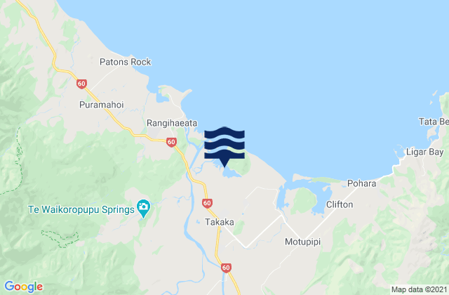 Takaka, New Zealandの潮見表地図