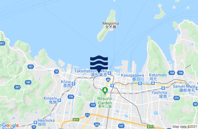 Takamatsu-shi, Japanの潮見表地図
