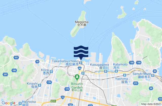 Takamatu, Japanの潮見表地図