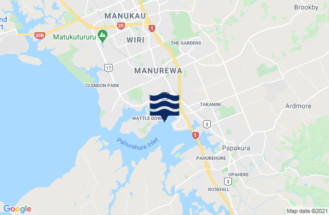 Takanini, New Zealandの潮見表地図