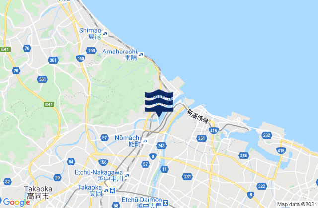 Takaoka Shi, Japanの潮見表地図