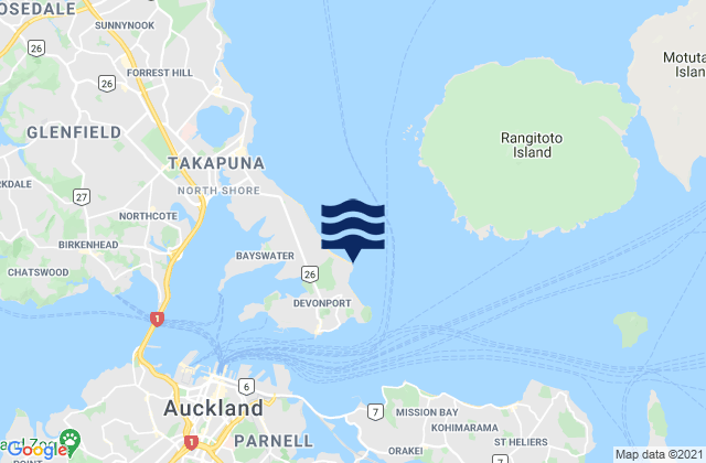 Takapuna Head, New Zealandの潮見表地図