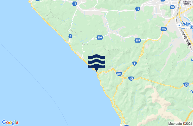 Takefu, Japanの潮見表地図