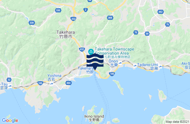Takehara, Japanの潮見表地図