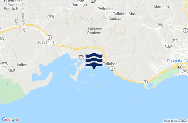 Tallaboa Poniente Barrio, Puerto Ricoの潮見表地図
