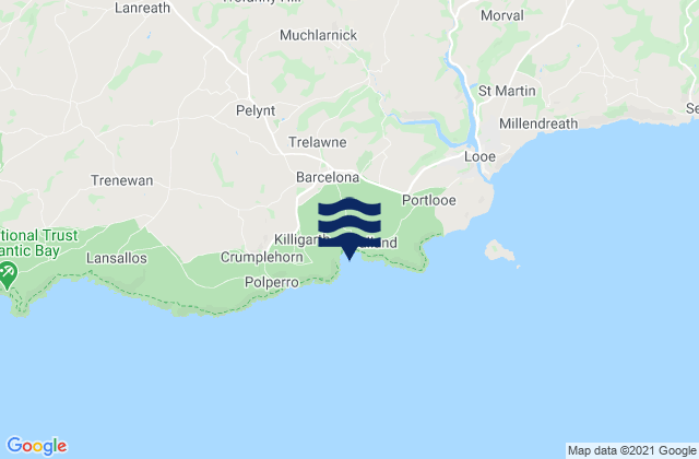 Talland Bay Beach, United Kingdomの潮見表地図