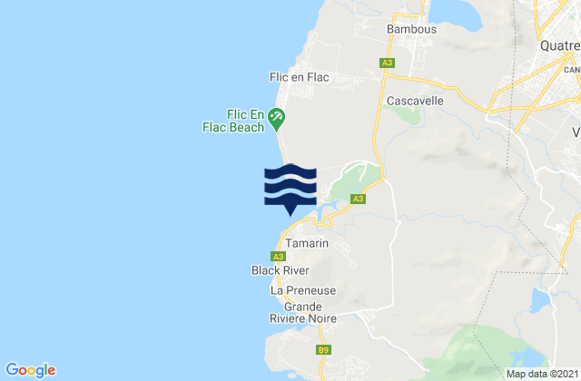 Tamarin Bay, Reunionの潮見表地図