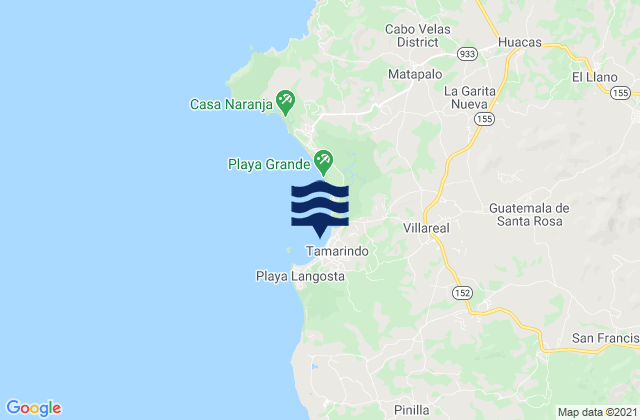 Tamarindo, Costa Ricaの潮見表地図