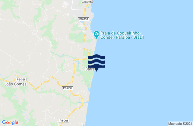 Tambaba, Brazilの潮見表地図