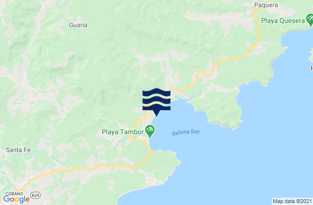 Tambor Beach, Costa Ricaの潮見表地図