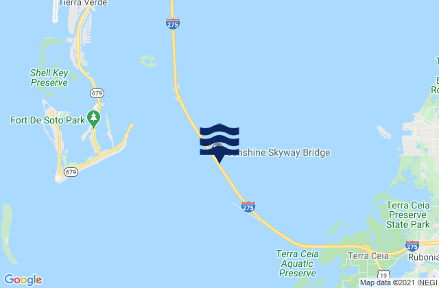 Tampa Bay (Sunshine Skyway Bridge), United Statesの潮見表地図