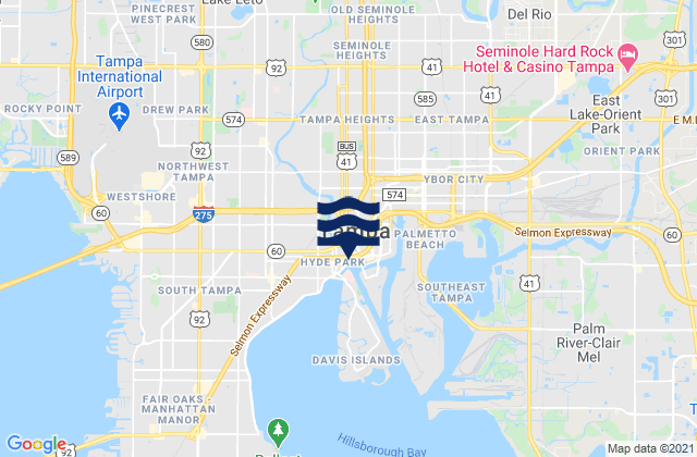 Tampa, United Statesの潮見表地図