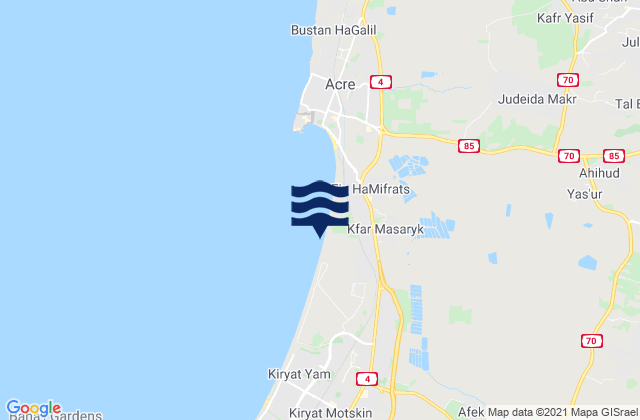 Tamra, Israelの潮見表地図