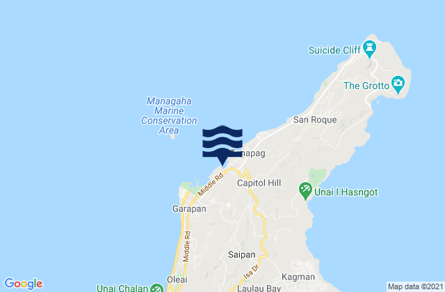 Tanapag Harbor Saipan Island, Northern Mariana Islandsの潮見表地図