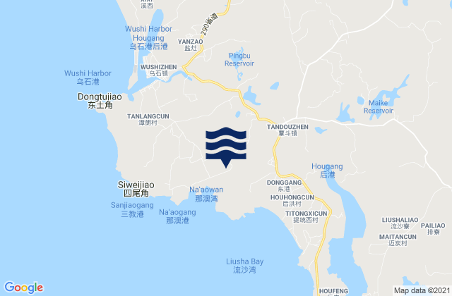 Tandou, Chinaの潮見表地図