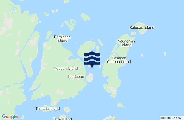 Tandugan Channel Tawitawi Island, Philippinesの潮見表地図